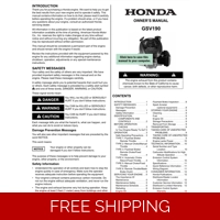 HONDA GSV SERIES -GSV190 OWNERS SERVICE MANUAL