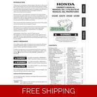 HONDA GX SERIES -GX240 OWNERS SERVICE MANUAL