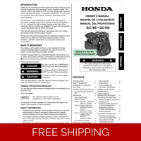 HONDA GC SERIES ENGINES GC190 OWNERS SERVICE MANUAL