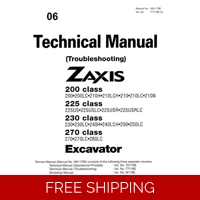 HITACHI ZAXIS 200 TO 280 CLASS TECHNICAL TROUBLESHOOTING MANUAL