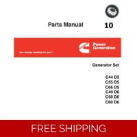 10 CUMMINS GENERATOR SET C44 , C55 , C66 , C40 , C50 , C60 PARTS MANUAL