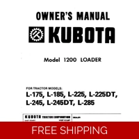 KUBOTA-1200 LOADER OPPS AND PARTS MANUAL