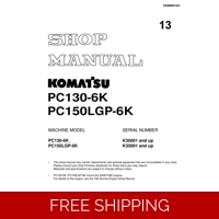 KOMATSU PC130-6K , PC150LGP-6K WORKSHOP REPAIR MANUAL