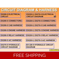 HITACHI EX200-5, EX200LC-5, EX220-5, EX220LC-5, EX230LC-5, EX270-5, EX270LC-5 DIAGRAMS