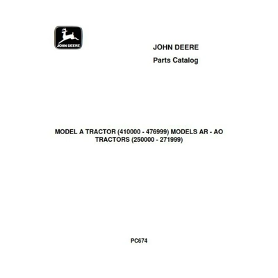JOHN DEERE MODEL A PARTS MANUAL JOHN DEERE MODEL A PARTS MANUAL