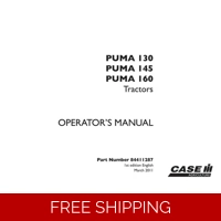CASE IH PUMA 130 145 160 MODELS YEAR 2012 OPERATORS MANUAL