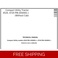 JOHN DEERE 4520 4720 COMPACT UTILITY TRACTOR (WITHOUT CAB SN. 650001-) (TM105119) SERVICE REPAIR WOR