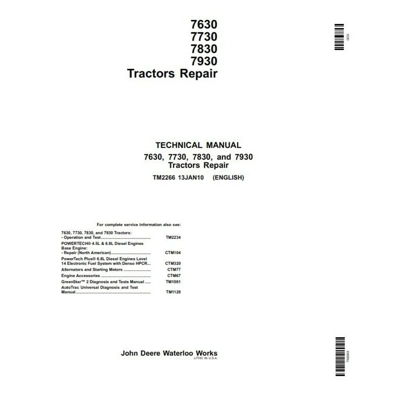 JOHN DEERE 7630 7730 7830 7930 WORKSHOP MANUAL JOHN DEERE 7630 7730 7830 7930 WORKSHOP MANUAL