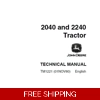 JOHN DEERE 2040, 2240 TRACTORS TECHNICAL MANUAL (TM1221) SD