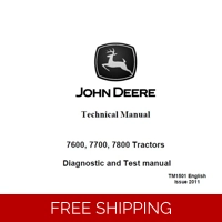 JOHN DEERE 7600, 7700, 7800 TRACTORS DIAGNOSTIC AND TEST TECHNICAL MANUAL (TM1501) SD