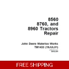 JOHN DEERE 8560, 8760, 8960 TRACTORS REPAIR TECHNICAL MANUAL (TM1433) SD