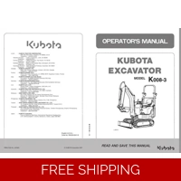 KUBOTA EXCAVATOR K008 SERIES OPERATORS MANUAL