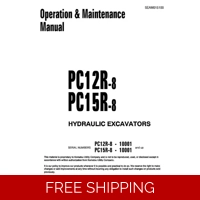 KOMATSU PC 12 15R-8 WORKSHOP AND OPERATIONS MAINTENANCE MANUALS SET OF 6 MANUALS