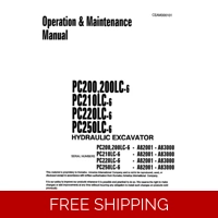 KOMATSU PC 200 210 220 250 SERIES OPERATORS AND MAINTENANCE MANUAL