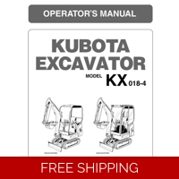KUBOTA EXCAVATOR KX018 SERIES OPERATORS MANUAL