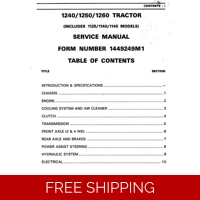 MASSEY FERGUSON 1240 1250 1260 DEALERS WORKSHOP MANUAL
