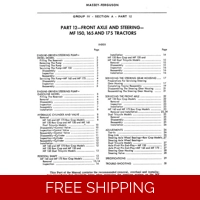 MASSEY FERGUSON 165 DEALERS WORKSHOP MANUAL