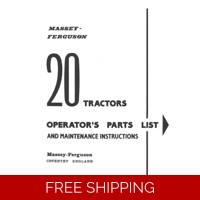 MASSEY FERGUSON 20 SERIES OPERATORS AND DEALERS PARTS MANUAL