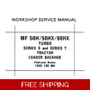 Massey Ferguson MF 50H 50HX 60HX Turbo Loader Service Manual