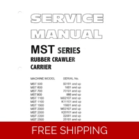 MOROOKA MST SERIES RUBBER CRAWLER CARRIER WORKSHOP MANUAL