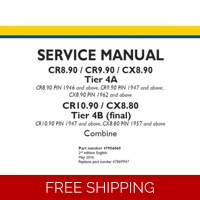 NEW HOLLAND CR6090 , CR7090 , CR8080 , CR8090 , CR9090 TIER 4A COMBINE SERVICE REPAIR MANUAL