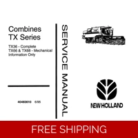 NEW HOLLAND TX SERIES -TX36 , TX66 & TX68 COMBINES SERVICE REPAIR MANUAL