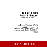 JOHN DEERE 435 AND 535 ROUND BALERS (SERIAL NO. 915001- ) OPERATOR’S MANUAL