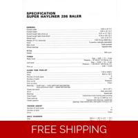 NEW HOLLAND SUPER HAYLINER 286 BALER OPERATORS AND SERVICE MANUAL