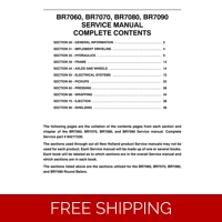 NEW HOLLAND BR7070 BR7080 BR7090 SERVICE MANUAL ROUND BALER