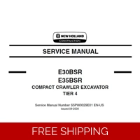 NEW HOLLAND E30BSR, E35BSR COMPACT CRAWLER EXCAVATOR TIER 4 SERVICE REPAIR MANUAL