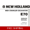 NEW HOLLAND E70 MIDI CRAWLER EXCAVATOR SERVICE REPAIR MANUAL
