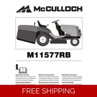 McCULLOCH RIDE ON MOWERS NO2 SEE COVER FOR MODELS