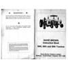 David Brown 990 995 996 Instructions Manual