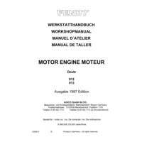 FENDT DEUTZ 912 913 390 GTA ENGINE WORKSHOP MANUAL