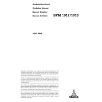 FENDT DEUTZ BFM 1012/1013 ENGINE WORKSHOP MANUAL