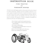 FORD 1940 FORD TRACTOR INSTRUCTION BOOK