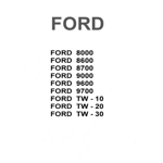 FORD 8000 8600 8700 9000 9600 9700 TW 10 20 30 TRACTORS TMM WORKSHOP MANUAL