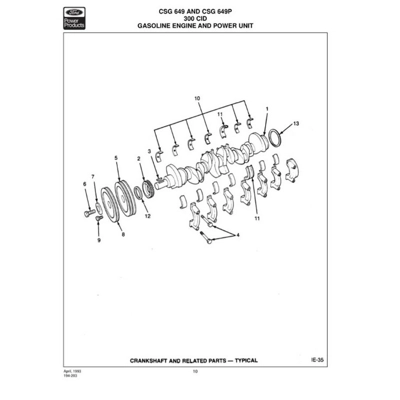 FORD ENGINE CSG649 649P 300 CID PARTS MANUAL