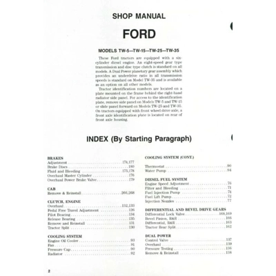 FORD TW5 TW15 TW25 TW35 TMM WORKSHOP MANUAL