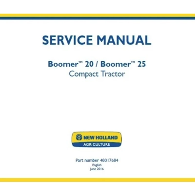 NEW HOLLAND BOOMER 20, BOOMER 25 COMPACT TRACTOR SERVICE REPAIR MANUAL EU