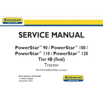 NEW HOLLAND POWERSTAR 90 POWERSTAR 100 POWERSTAR 110 POWERSTAR 120 TIER 4B (FINAL) TRACTOR SERVICE R