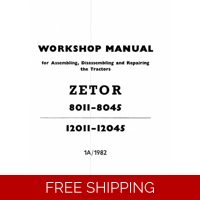 ZETOR MAJOR 8011 TO 8045 12011 TO 12045 WORKSHOP MANUAL