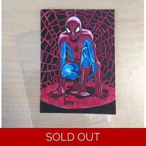 Spider-man Fully Painted Sketch Card Spider-man Fully Painted Sketch Card