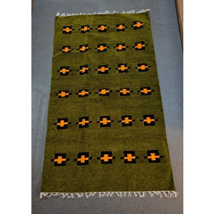 Handmade Floor Rug, Shatranji Crafted Rug from Rangpur, Bangladesh.