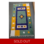 Handmade Floor Rug, Hand Crafted Shatranji Rug, Artisan of Rangpur, Bangladesh.