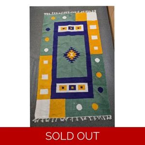 Handmade Floor Rug, Hand Crafted Shatranji Rug, Artisan of Rangpur, Bangladesh.