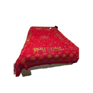 Nokshi katha/ Throw for bed or sofa/Quilt, Handmade, Hand embroidered, 206cm x 229cm.