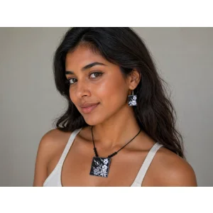 Boho Chic Clay Jewellery Set | Handcrafted Fashion Accessories. Floral Clay Jewellery Set.