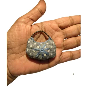 Handmade Mini Handbag Charm – Floral Embroidered Plush Bag Charm, Cute Purse Keychain Accessory,