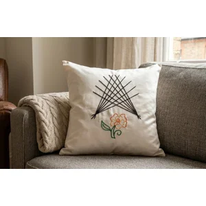 Artisanal Satin Accent: Handmade Cross-Stitch Cushion Covers 40x40cm (Set of 3)
